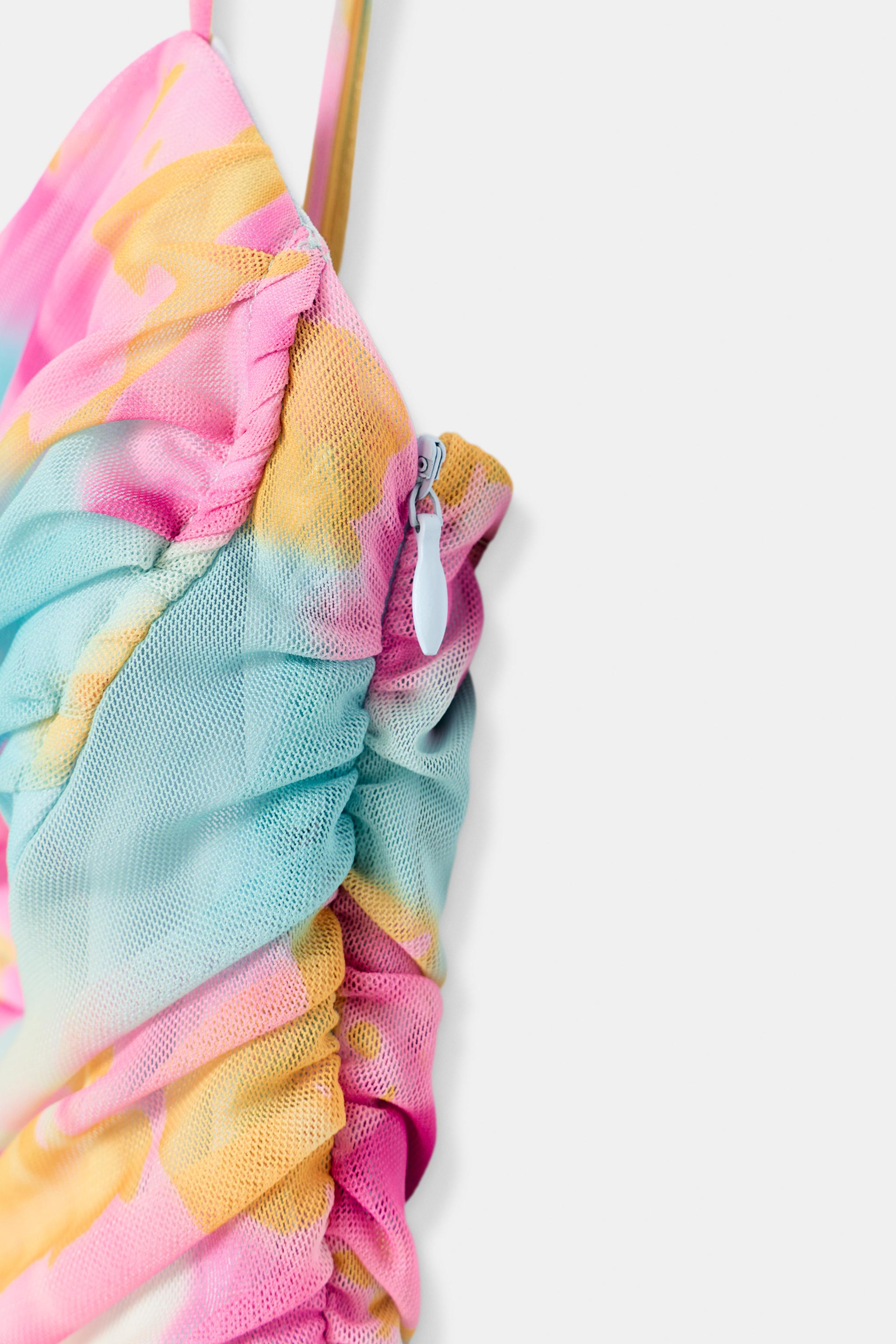 PRINTED TULLE MIDI DRESS